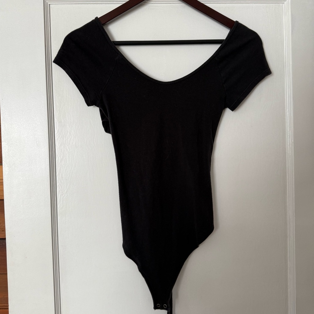 A&F Black Tshirt Bodysuit with Open Back